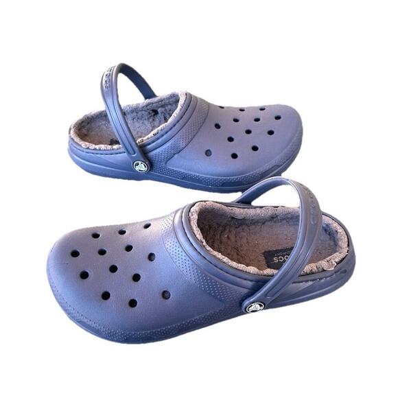 Crocs Classic Lined Clogs Big Kids Size J 5 Blue - Picture 1 of 14